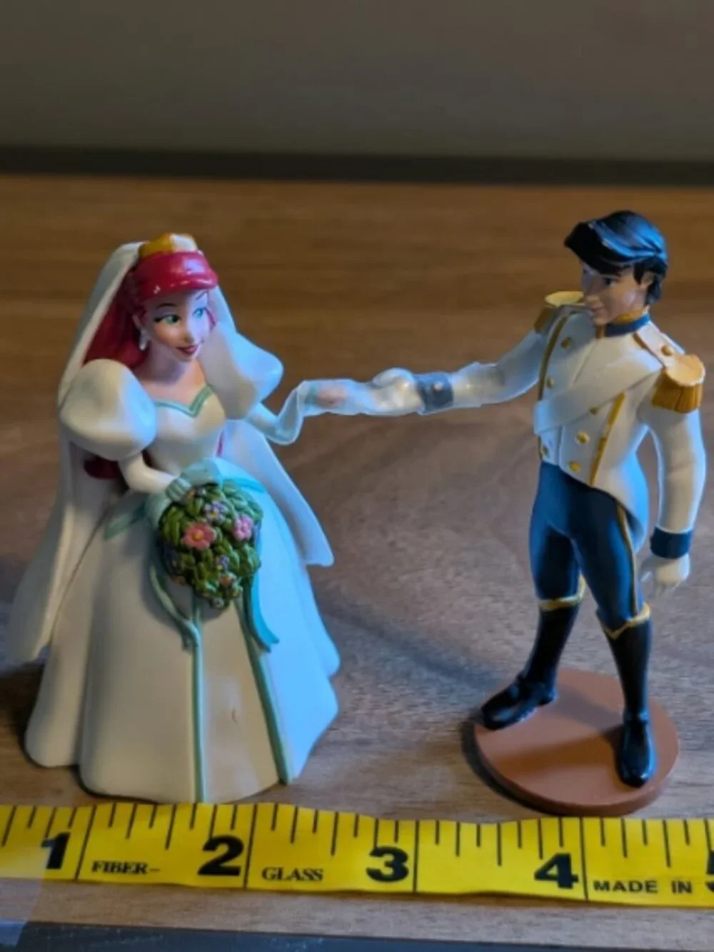 Disney Little Mermaid Ariel & Eric Wedding Figures Cake Topper Vintage